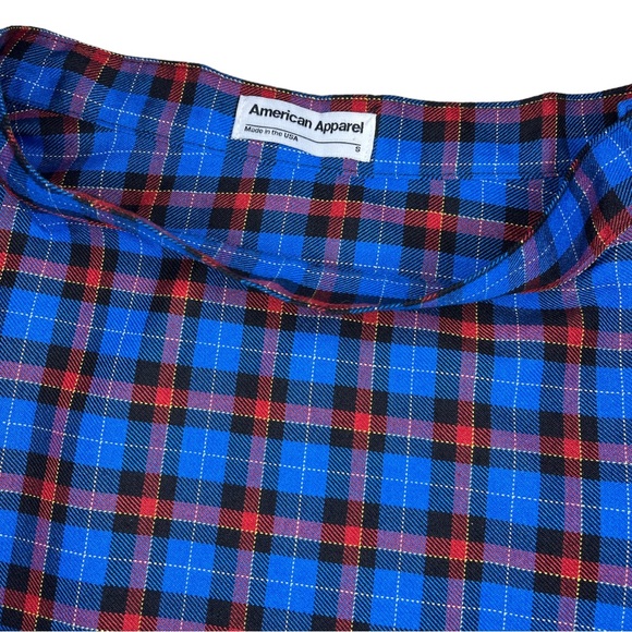 American Apparel Plaid Mini Skirt (90s tartan red blue) - Picture 6 of 9